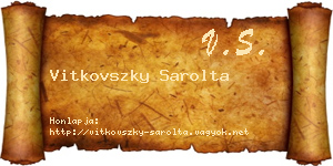 Vitkovszky Sarolta névjegykártya