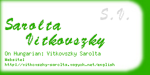 sarolta vitkovszky business card